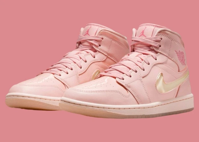 Nike Women's Air Jordan 1 Mid Valentines Day Pink White HF3173-600 Shoes NEW