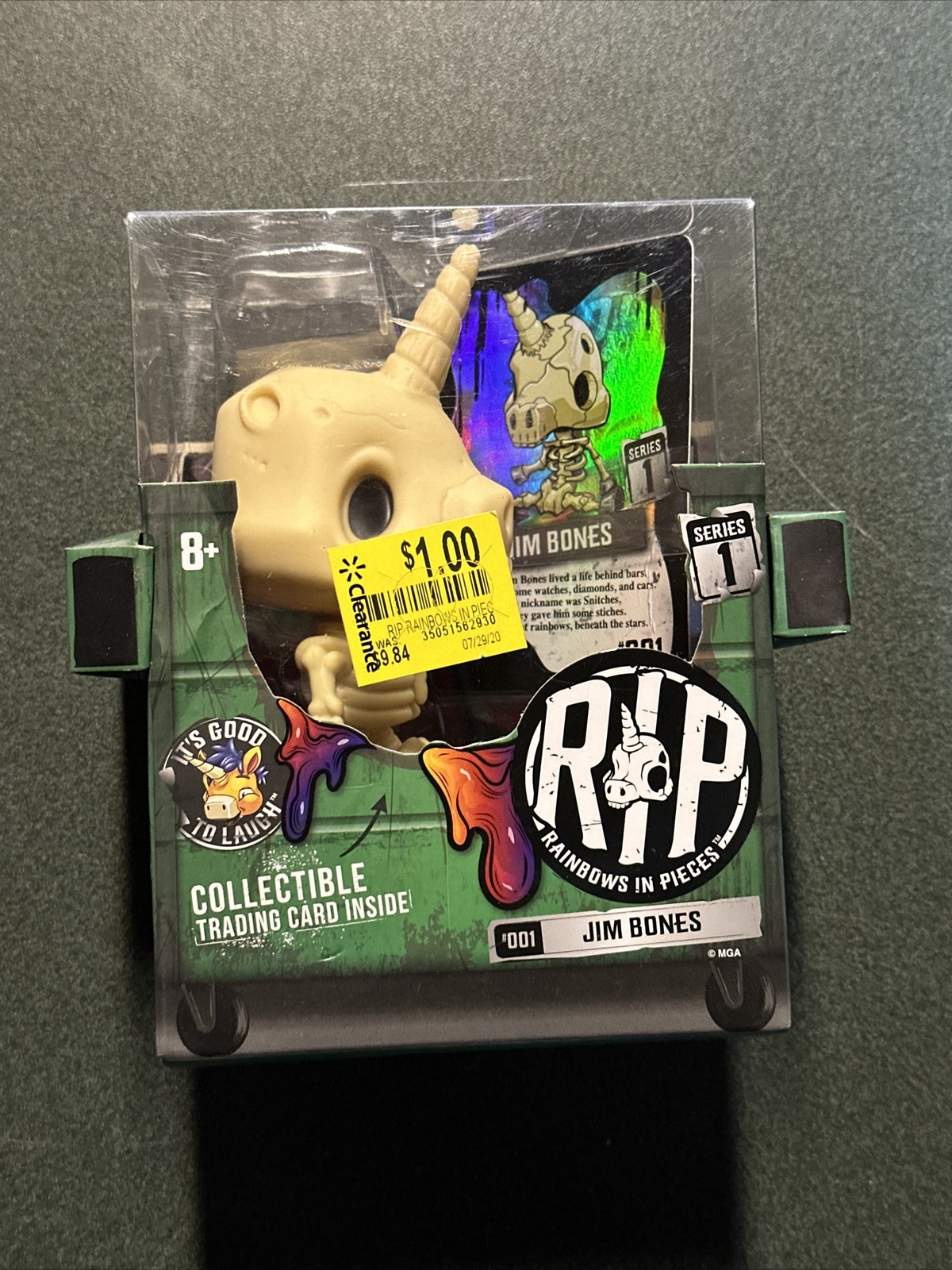 Rip Rainbows Jim Bones Zombie Unicorn Figure with Trading Card