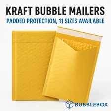 Kraft Bubble Mailers Padded Envelopes – 11 Sizes – 50/100 Pack Shipping Bags