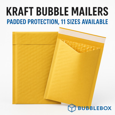 Kraft Bubble Mailers Padded Envelopes   11 Sizes   50/100 Pack Shipping Bags