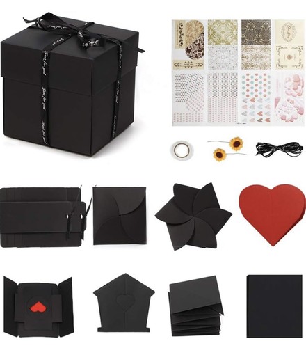 Black Creative Explosion Gift Box DIY Handmade Photo Album Scrapbooking - Picture 5 of 6