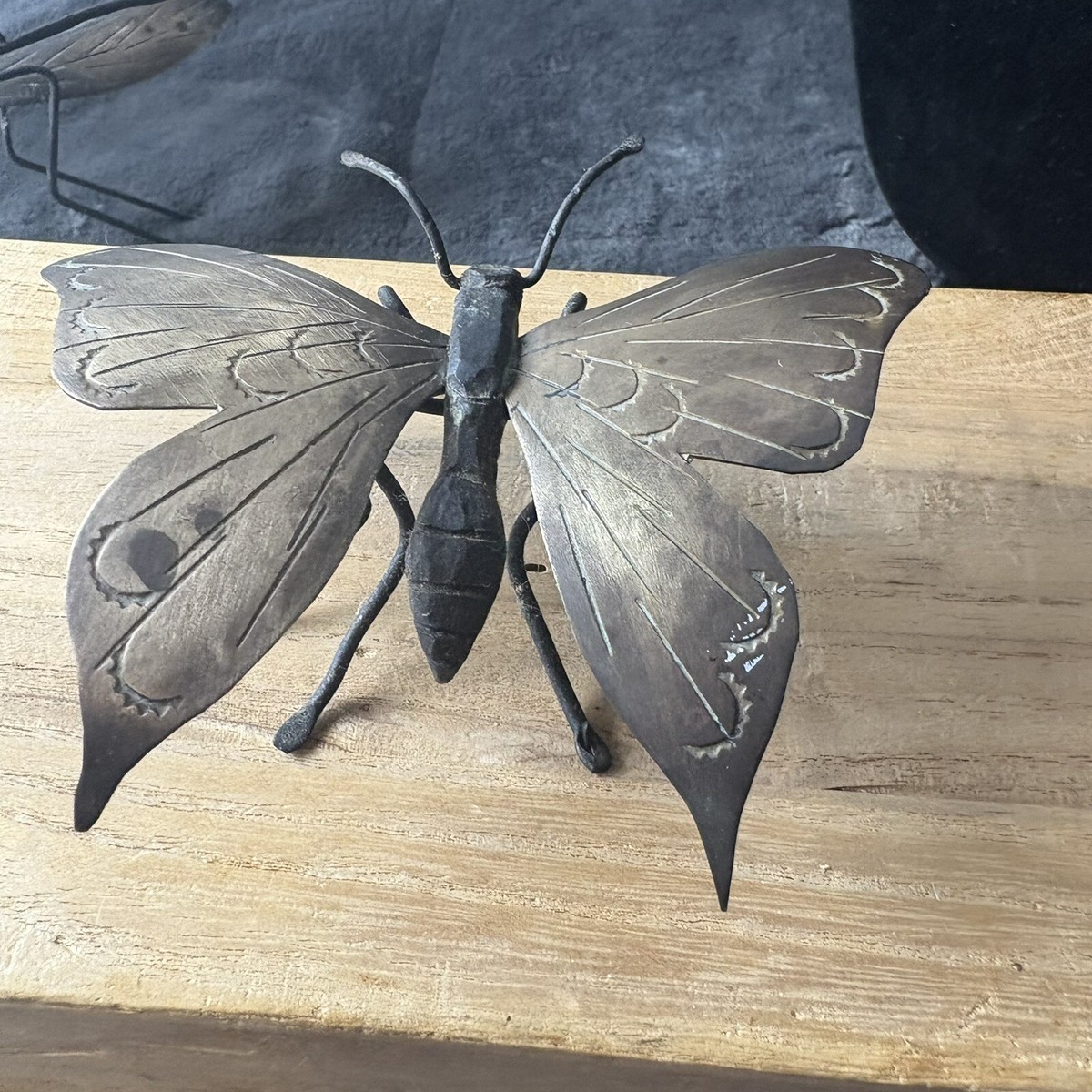 Large Antique 19th Century Bronze/Iron Japanese Butterfly