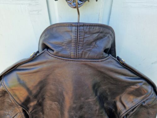 Vintage Aero Leather Motorcycle Jacket Front Quarter Horsehide 42 Black - Picture 17 of 18