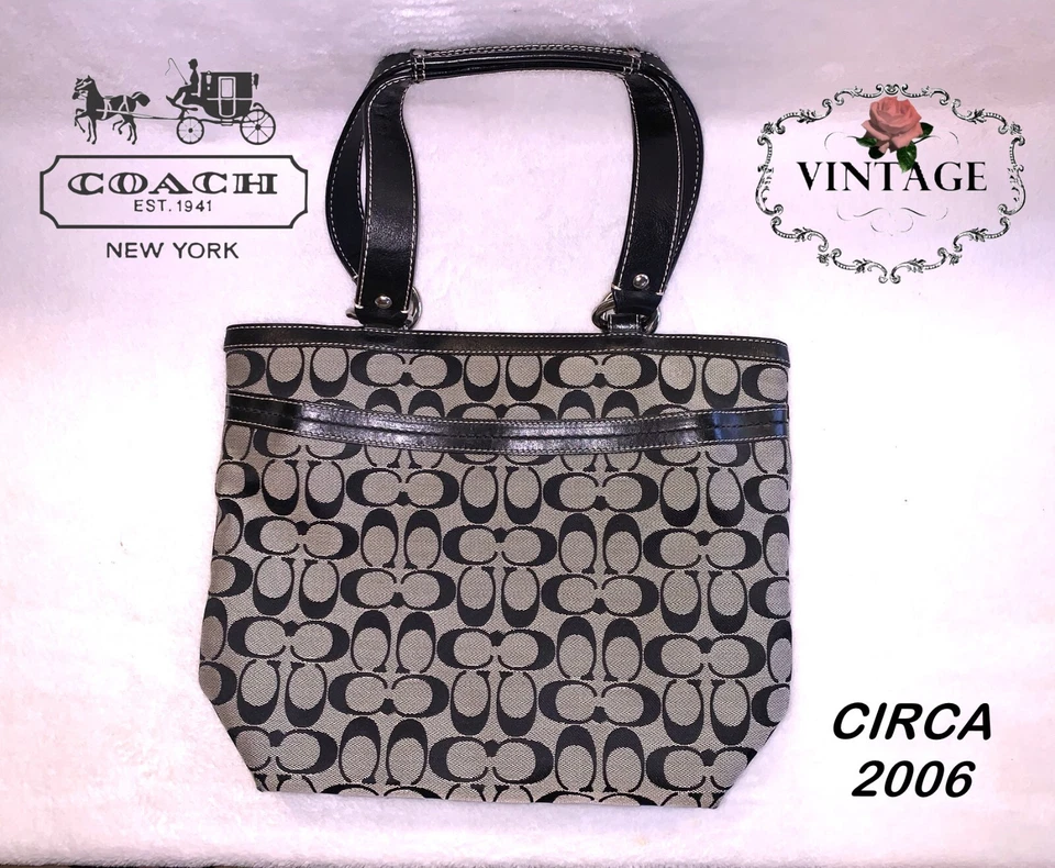 ВИНТАЖНЫЙ никогда не использовался новом состоянии тренер подпись ручная сумка с короткими ручками сумочки кожи джинсовой ткани - Изображение 3 из 4