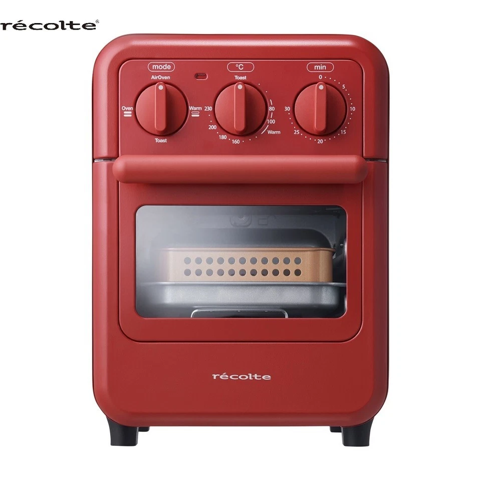 Tostadora Horno Aire Retrocolte RFT-1 W R GY Acero Vidrio AC100V 3 Colores JAPÓN NUEVO Foto 3 de 4