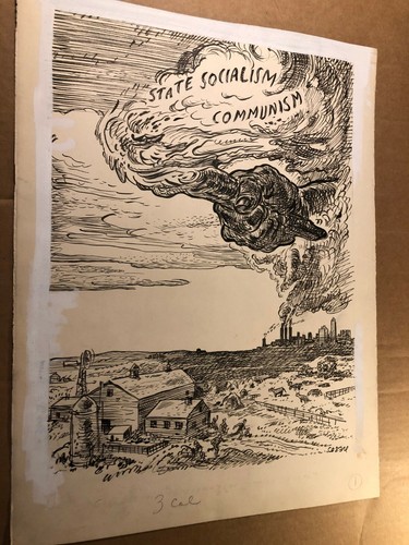 Rare Original Published Signed Illustration Art Oscar Cesare 30s Communism MN #2 - 第 1/9 張圖片
