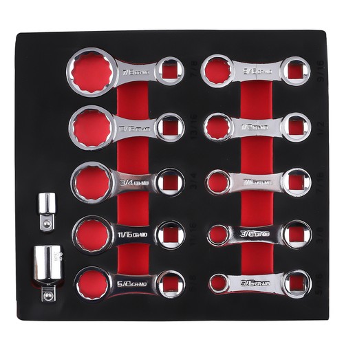 12-Point Socket Torque Adapter Set 12PC SAE 3/8" Drive Extension Kit 5/16"-1" - Picture 9 of 12