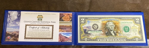 GRAND CANYON Official United States $2 Bill Honoring America's National Parks