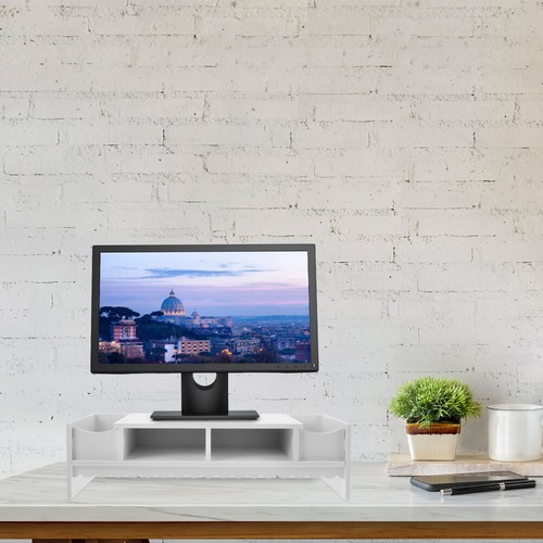 Increased Storage Box Office Work Desktop Rack White Monitor Riser - Photo 8/12