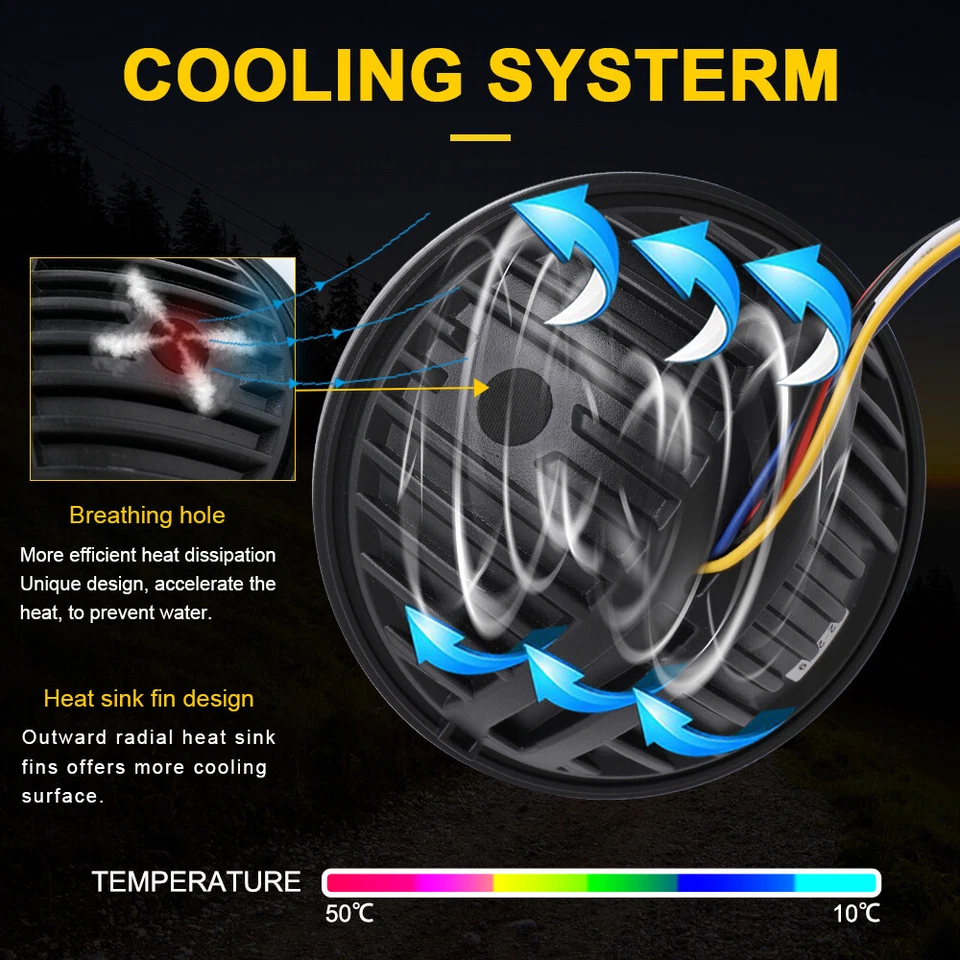 4PC For Datsun 620 Pickup 1972-1974 DOT 5-3/4 5.75" inch LED Headlights With DRL - Image 4 of 4