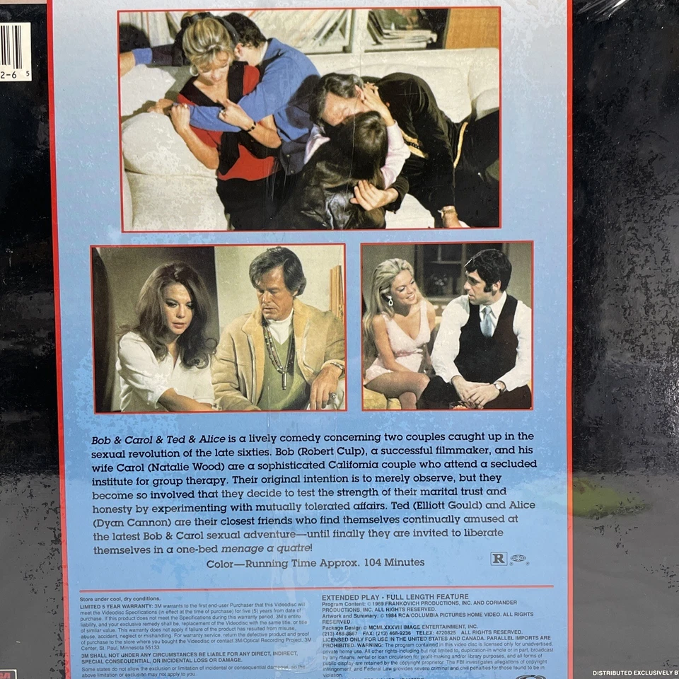 Bob & Carol & Ted & Alice RCA Laser Videodisc Digital Sound New Sealed Foto 4 de 4