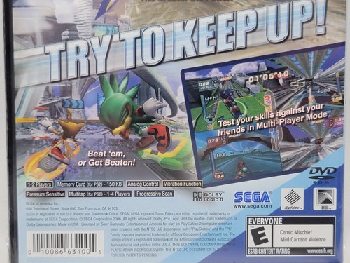 NEW Sonic Riders Playstation 2 Game PS2 w/ EXCLUSIVE SONIC X DVD Black Label US - Picture 5 of 8