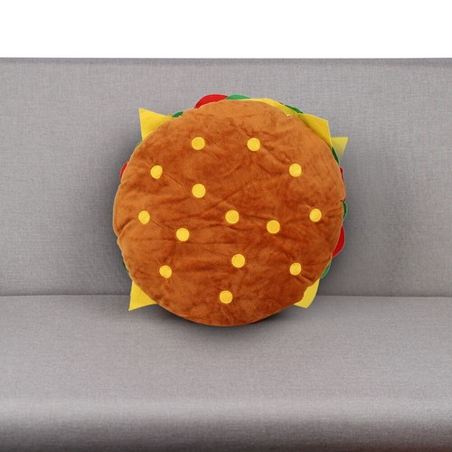 Simulation Burger Cushion Sofa Lumbar Super Soft Throw Pillow 15.75*15.75inch - Picture 4 of 11