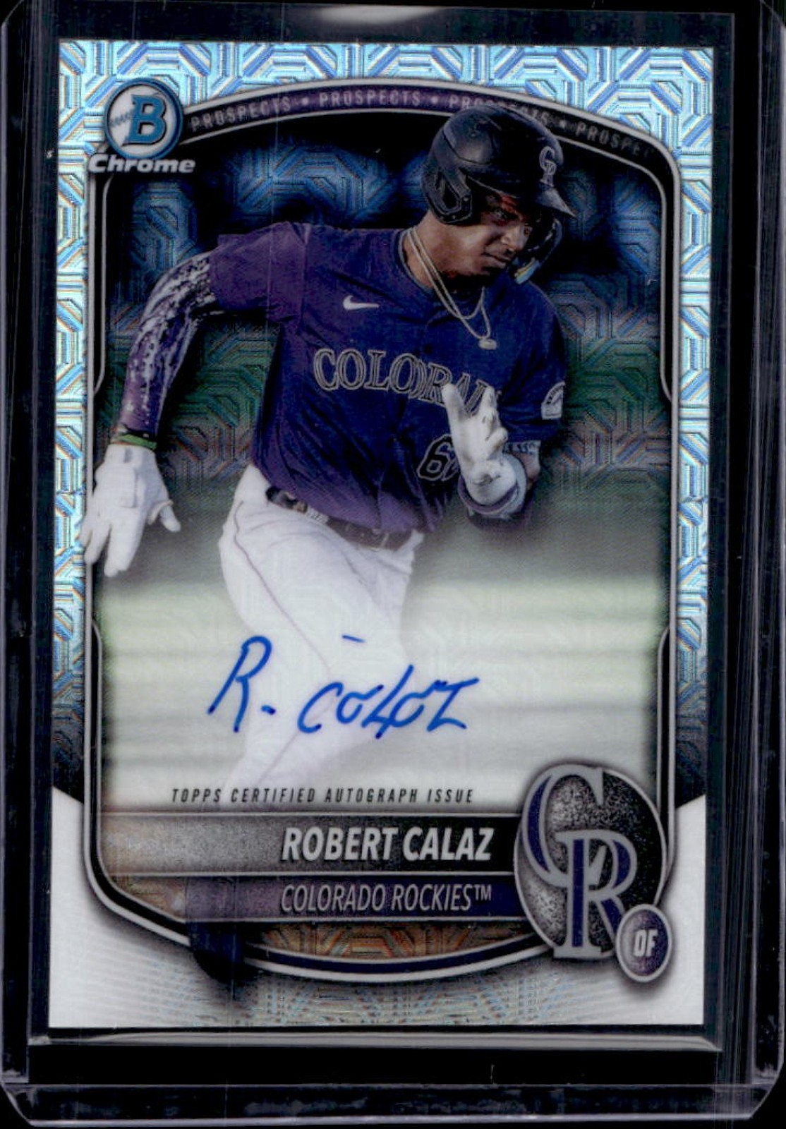 2025 Bowman Robert Calaz Chrome Prospect Auto Mega Box Refractor #BMA-RC Rockies