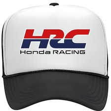Honda Racing Motorcycles Curved Bill Cap Hat Trucker Mesh Snapback Black  White