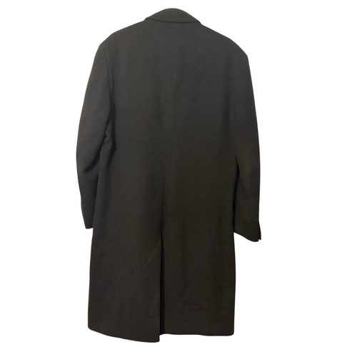 Jos A Bank Men's Overcoat 38R 100% Wool Black 3 Button Topcoat Dress Coat - Picture 2 of 11