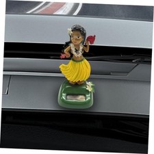Solar Powered Hula Girl Dancing Car Dashboard Decorations - Cute Swing Yellow