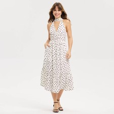 Women Tiered Midi Dress - A New Day Polka Dots