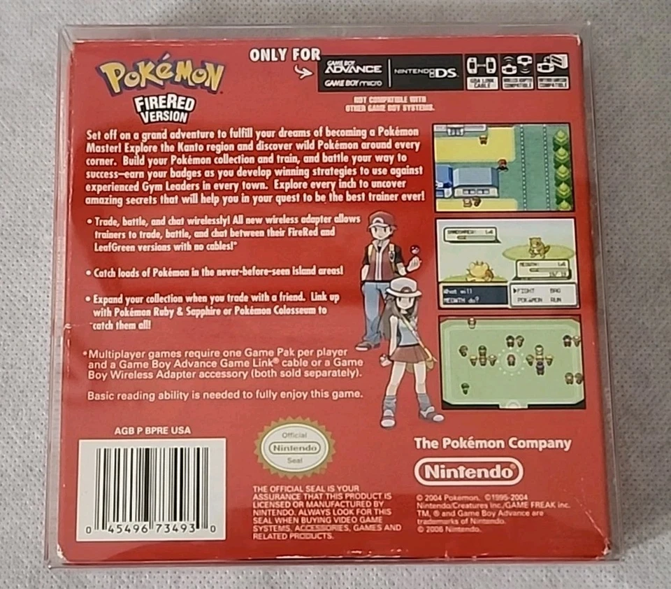 GBA Pokémon Fire Red Version Player's Choice 2004 CIB Authentic with All Inserts - Image 2 of 4