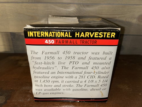 1/16 SPECCAST INTERNATIONAL HARVESTER 450 FARMALL TRACTOR WITH BOX ZJD153 W/BOX - Picture 6 of 7