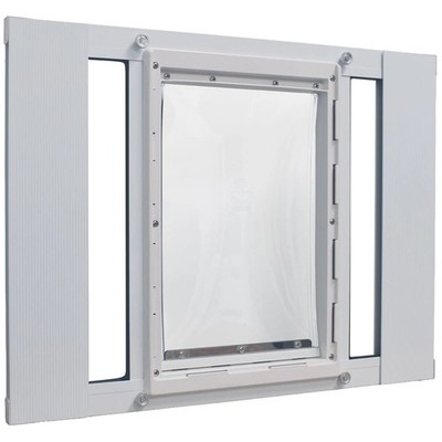 Large Flap Dog Door for Window, 27-32'' Width
