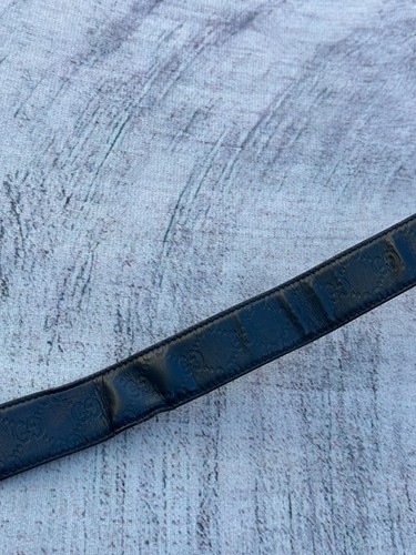 Authentic Gucci Belt Guccissima GG Monogram Black Interlocking G size 85/34 - Picture 7 of 15
