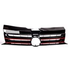 Kühlergrill Grill Clean Schwarz lackiert Leiste Rot kompatibel mit VW T5 GP Face