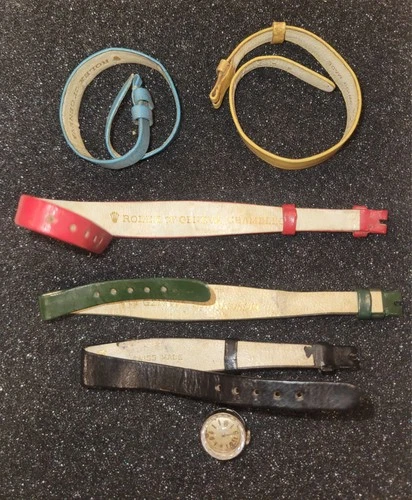 Vintage Rolex Chameleon 18K Gold Women's Swiss Watch Multi-Color Leather  Straps