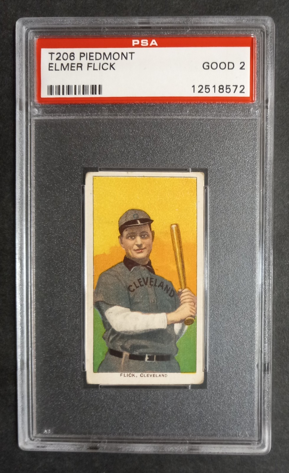 1909-11 T206 - Elmer Flick - HOF - Piedmont 150 - PSA 2 GOOD