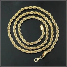 VFK GOLD NYC 14K Gold Rope Chain 24'' – Elegant 3.5mm Unisex Necklace