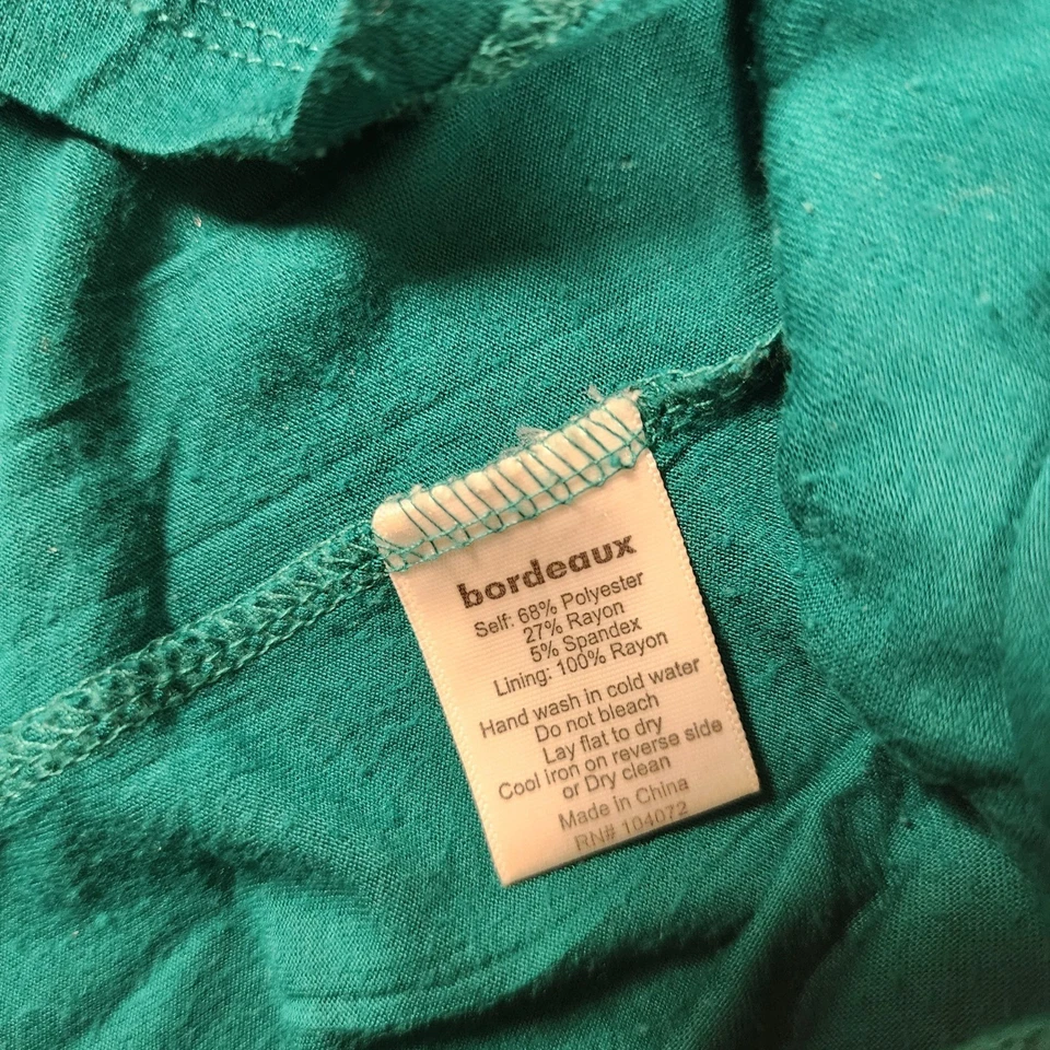 Bordeaux Green Floral Lace Print Lined Pencil Skirt Career Office S/P - Image 3 of 4