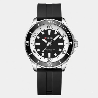 CURREN 8448 Men's Quartz Watch Sport Casual Silicone Strap Luminous Waterproof