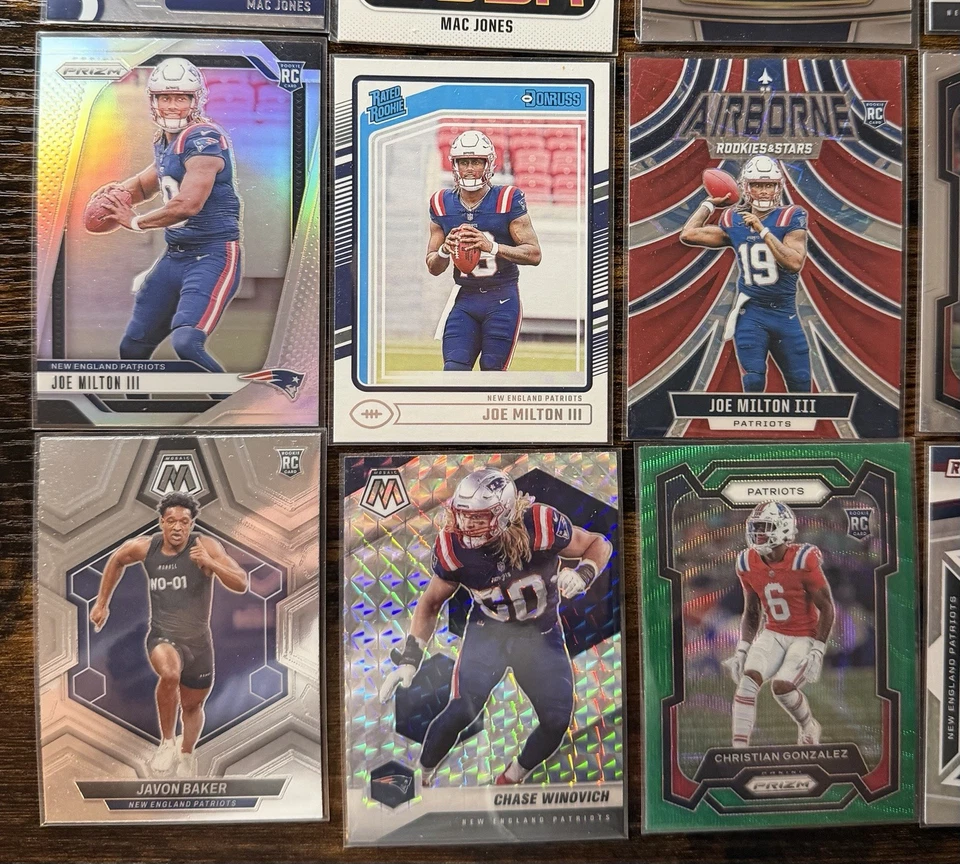 New England Patriots Rookie Lot (24) Maye, Jones, Stevenson, Milton - Image 3 of 4
