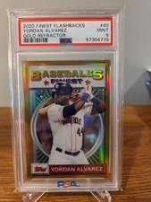 2020 Finest Flashbacks Gold Refractor #40 RC Yordan Alvarez PSA 9 Mint #5/50