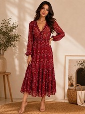 Zara Bohemian Maxy Dress Sheer Size Small