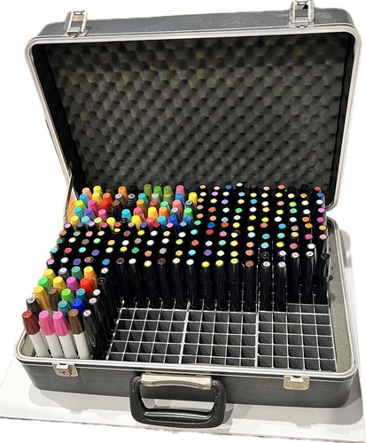 Lot of 222 Vintage AD Markers Original Case & Caddies – Tested – Rare Set READ