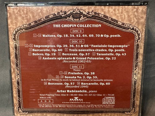Arthur Rubinstein Chopin Collection 11 CD BOX SET Piano Classical RCA Victor - Imagen 4 de 5