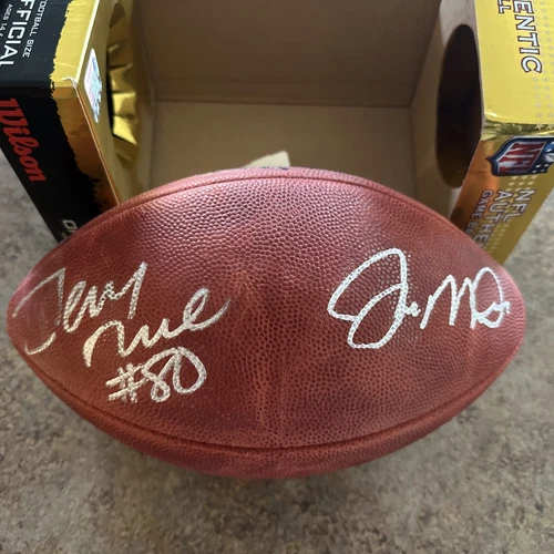 Joe Montana /Jerry Rice SIGNED Wilson NFL Football with original box 49ers