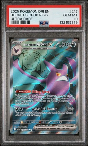 SV10: Destined Rivals #217/182 Team Rocket's Crobat ex PSA 10