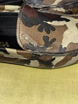 Prada Camo Print Leather Slip On Loafers Size 7 | eBay display picture 3