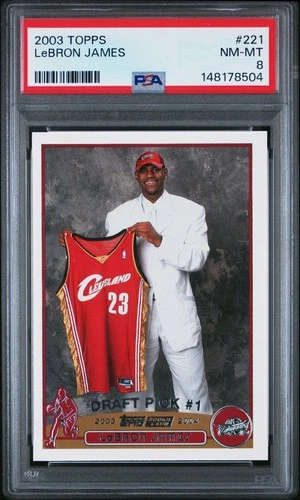 2003-04 Topps Lebron James RC Rookie Draft Pick #221 PSA 8