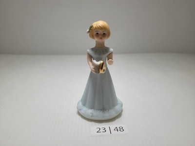 Enesco Growing Up Girls Vintage Figurine Blonde Hair Age 6 Cake Topper E-2306