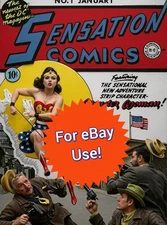 OAK Realistic Golden Age Pop Art Wonder Woman Sensation Comics #1 Signed  Artist