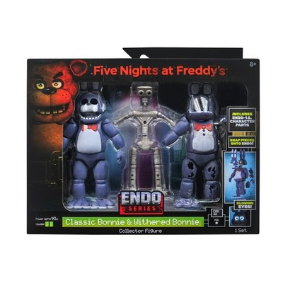 FNAF Five Nights Endo-01 Bonnie Set 6  Jazwares Figure Classic & Withered GITD