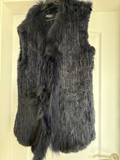Jaylay Real Fur Women’s Waistcoat In Navy