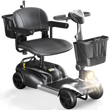 SACVON X01-Silver 4 Wheels Mobility Scooter with Cane Holder for Seniors,