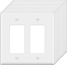 10 Pack Decorator Wall Plate, 2 Gang Standard Size Outlet Cover for GFCI and