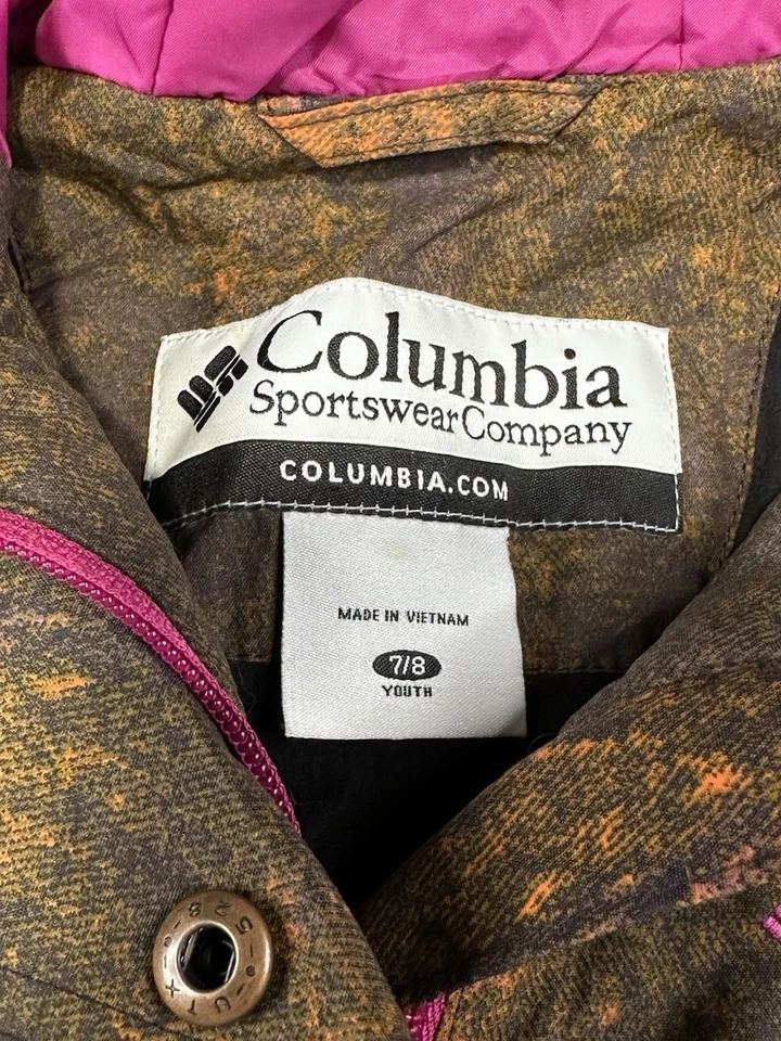 Columbia Traje de Nieve Juvenil 7/8 Camuflaje Galaxy Rust Omni Tech Con Capucha Una Pieza Esquí Foto 4 de 4
