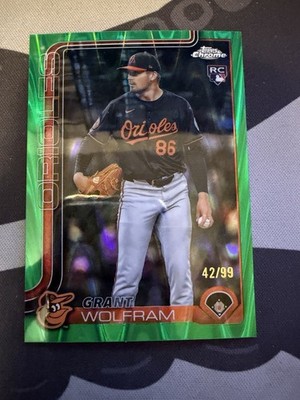 2025 Topps Chrome Update Series - Grant Wolfram #USC31 Green Refractor /99 (RC)