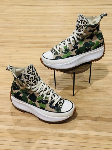 Converse Run Star Hike Platform Hightop stampa ghepardo e mimetica da donna taglia 8,5